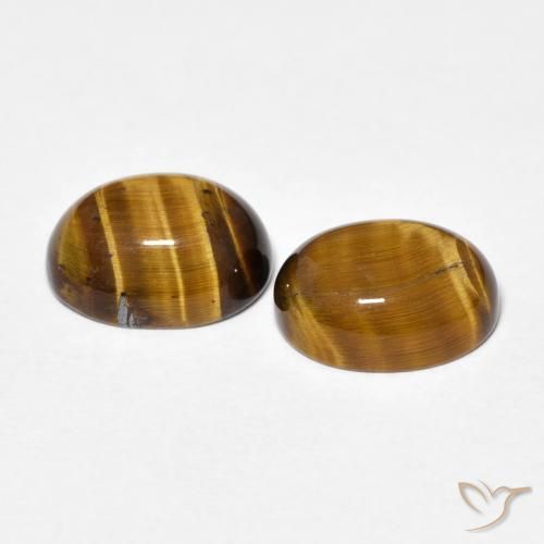 Gemas de Ojo de Tigre Marrón amarillento natural de 4.12 ct, Ovalada, Opaco