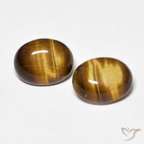 2.70ctw Natural Marrón cálido Ojo de Tigre, Ovalada, Opaco