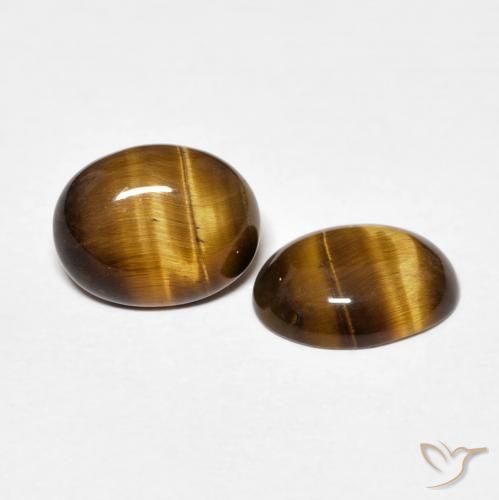 Gemas de Ojo de Tigre Marrón cálido natural de 2.70 ct, Ovalada, Opaco