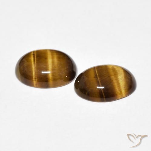 Gemas de Ojo de Tigre Marrón cálido natural de 2.70 ct, Ovalada, Opaco