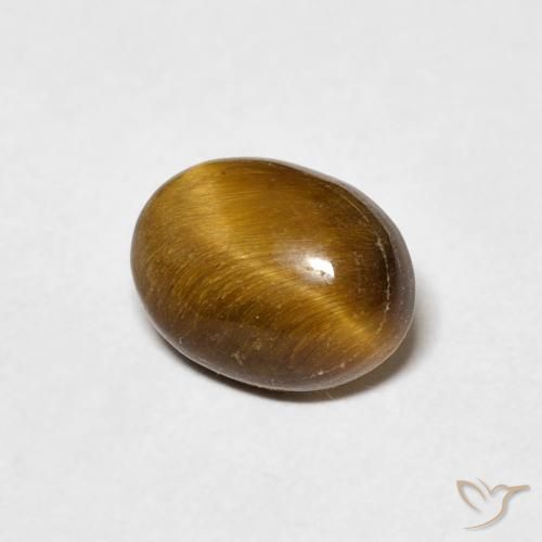 Ojo de Tigre Marrón cálido natural de 1.45 ct, Ovalada, Opaco