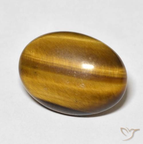 Ojo de Tigre Marrón medio natural de 9.62 ct, Ovalada, Opaco