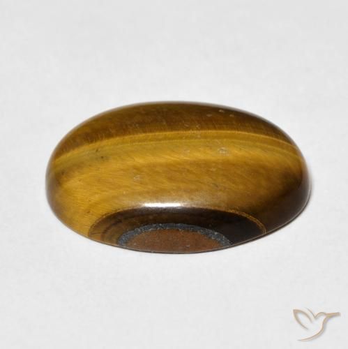 Ojo de Tigre Marrón medio natural de 9.62 ct, Ovalada, Opaco