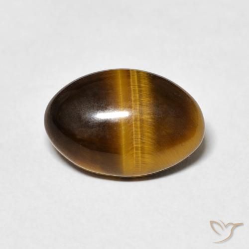 3.70ct Natural Marrón cálido Ojo de Tigre, Ovalada, Opaco