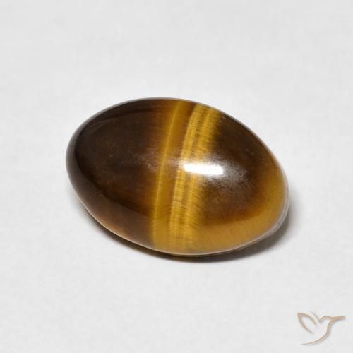 Ojo de Tigre Marrón cálido natural de 3.70 ct, Ovalada, Opaco