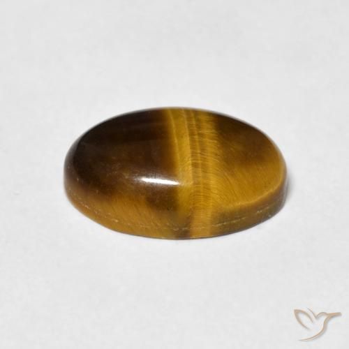 Ojo de Tigre Marrón cálido natural de 3.70 ct, Ovalada, Opaco