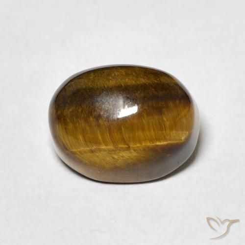 3.41ct Natural Marrón medio Ojo de Tigre, Ovalada, Opaco