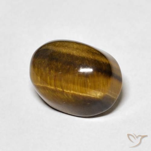 Ojo de Tigre Marrón medio natural de 3.41 ct, Ovalada, Opaco