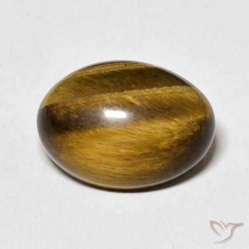 7.10ct Natural Marrón dorado Ojo de Tigre, Ovalada, Opaco