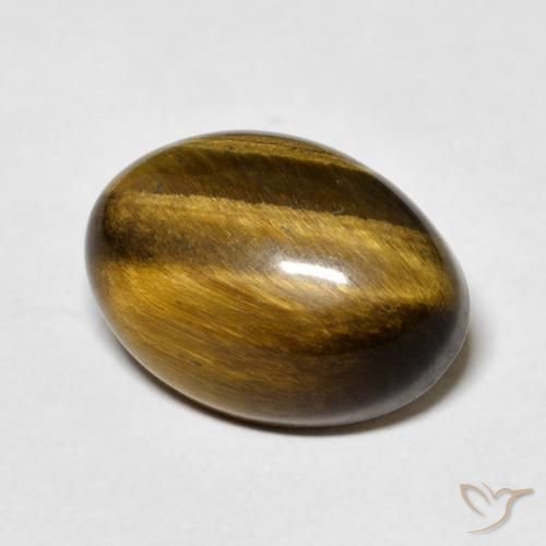 Ojo de Tigre Marrón dorado natural de 7.10 ct, Ovalada, Opaco