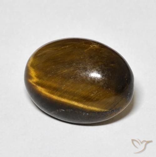Ojo de Tigre Marrón cálido natural de 8.85 ct, Ovalada, Opaco