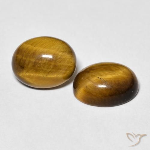 Gemas de Ojo de Tigre Marrón claro natural de 5.66 ct, Ovalada, Opaco