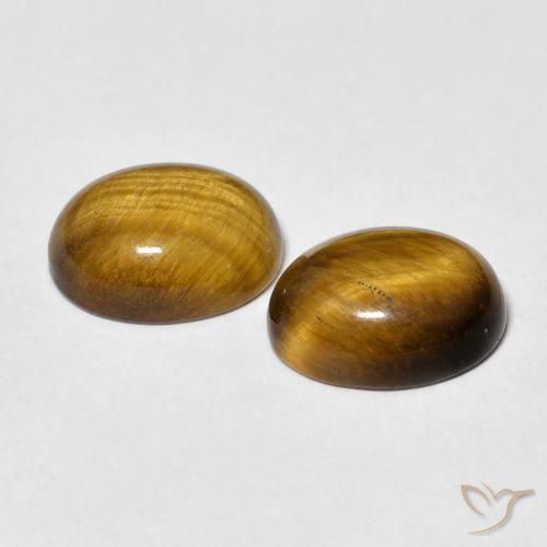 Gemas de Ojo de Tigre Marrón claro natural de 5.66 ct, Ovalada, Opaco