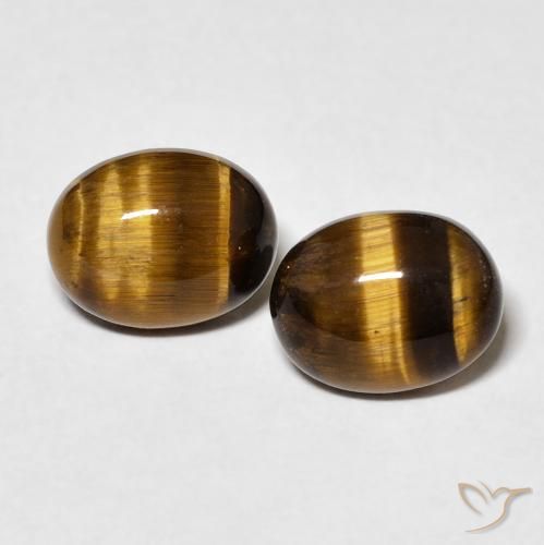 3.64ctw Natural Marrón medio Ojo de Tigre, Ovalada, Opaco