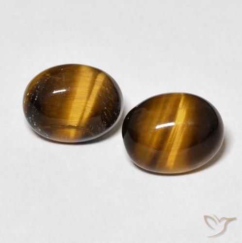 3.05ctw Natural Marrón cálido Ojo de Tigre, Ovalada, Opaco
