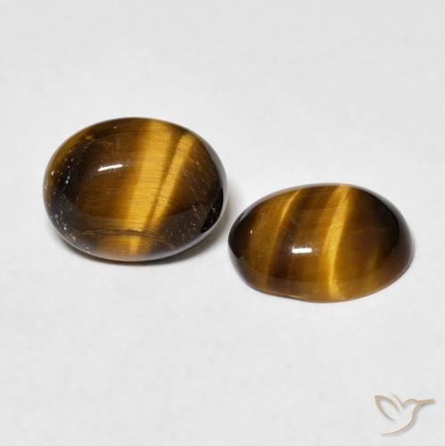 Gemas de Ojo de Tigre Marrón cálido natural de 3.05 ct, Ovalada, Opaco