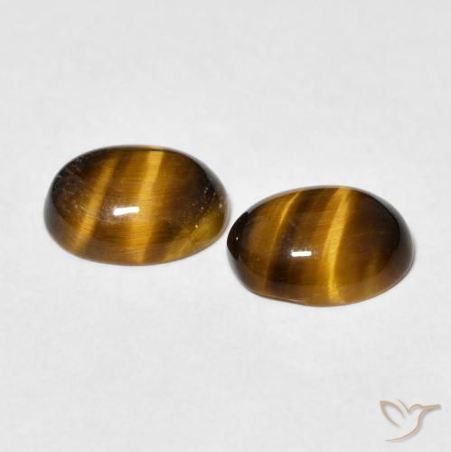 Gemas de Ojo de Tigre Marrón cálido natural de 3.05 ct, Ovalada, Opaco
