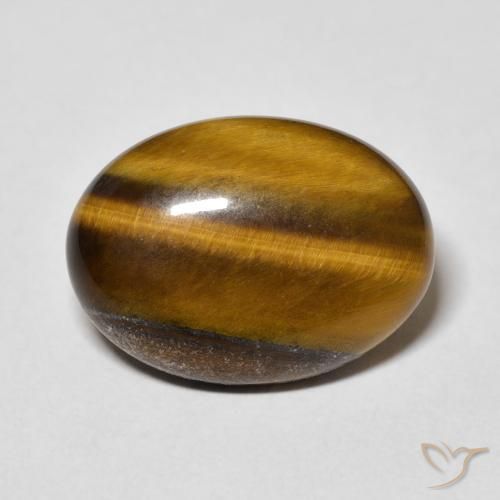 11.52ct Natural Marrón amarillento Ojo de Tigre, Ovalada, Opaco
