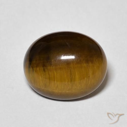 3.44ct Natural Marrón medio Ojo de Tigre, Ovalada, Opaco