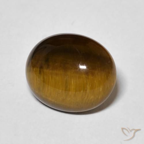 Ojo de Tigre Marrón medio natural de 3.44 ct, Ovalada, Opaco