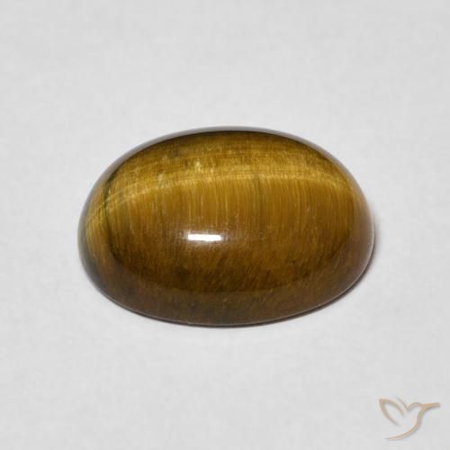 Ojo de Tigre Marrón medio natural de 3.44 ct, Ovalada, Opaco