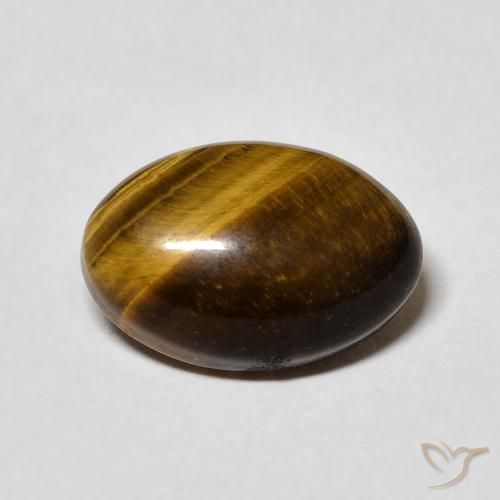 3.84ct Natural Marrón dorado Ojo de Tigre, Ovalada, Opaco