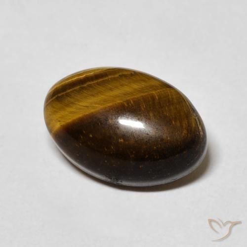 Ojo de Tigre Marrón dorado natural de 3.84 ct, Ovalada, Opaco