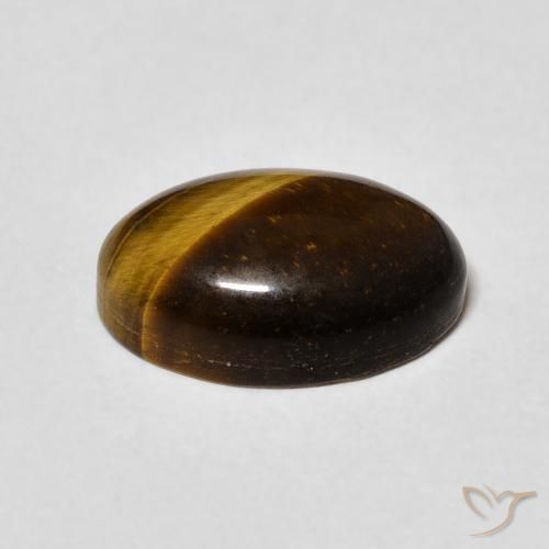 Ojo de Tigre Marrón dorado natural de 3.84 ct, Ovalada, Opaco