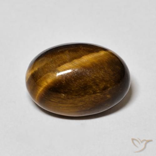 6.48ct Natural Marrón amarillento Ojo de Tigre, Ovalada, Opaco