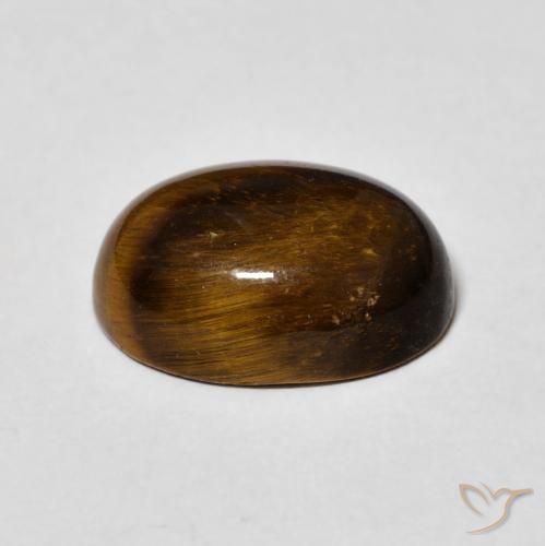 Ojo de Tigre Marrón amarillento natural de 6.48 ct, Ovalada, Opaco
