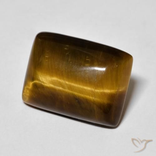 Ojo de Tigre Marrón cálido natural de 14.14 ct, Corte Baguette, Opaco