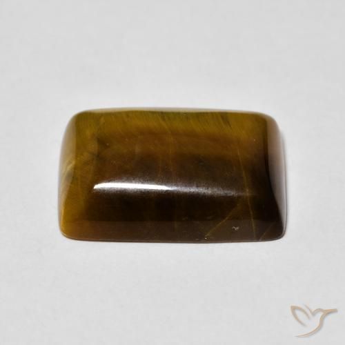 Ojo de Tigre Marrón cálido natural de 14.14 ct, Corte Baguette, Opaco