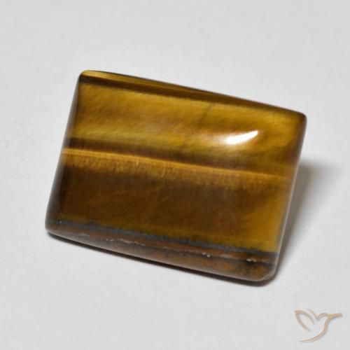 Ojo de Tigre Marrón medio natural de 12.14 ct, Corte Baguette, Opaco