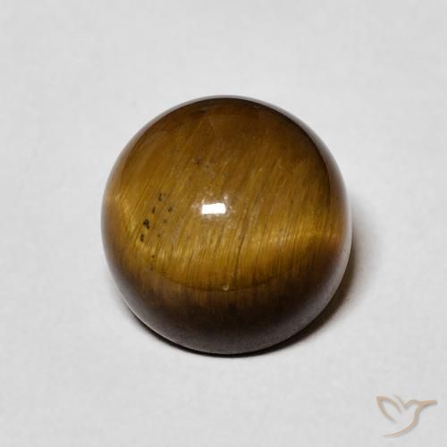 2.66ct Natural Marrón cálido Ojo de Tigre, Redondo, Opaco