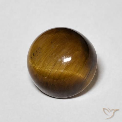 Ojo de Tigre Marrón cálido natural de 2.66 ct, Redondo, Opaco