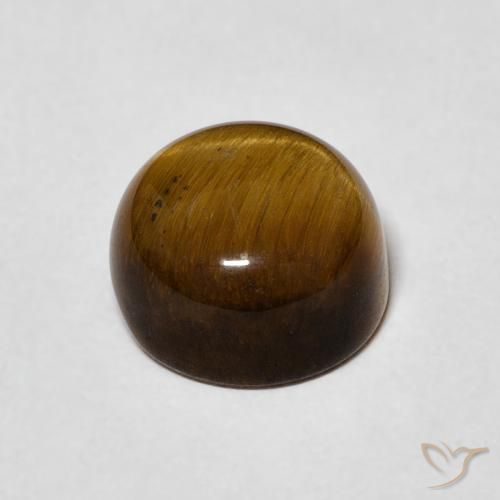 Ojo de Tigre Marrón cálido natural de 2.66 ct, Redondo, Opaco