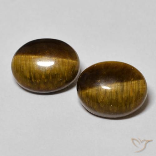 6.24ctw Natural Marrón cálido Ojo de Tigre, Ovalada, Opaco