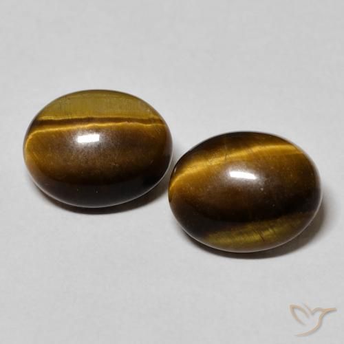 5.97ctw Natural Marrón medio Ojo de Tigre, Ovalada, Opaco