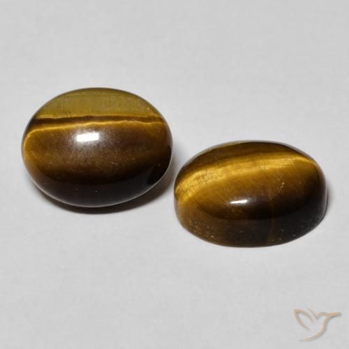 Gemas de Ojo de Tigre Marrón medio natural de 5.97 ct, Ovalada, Opaco