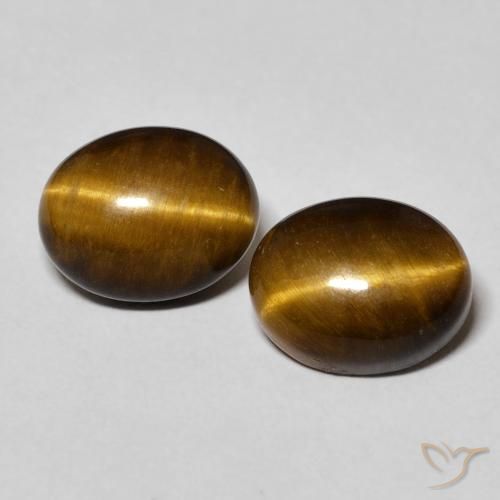 6.10ctw Natural Marrón jengibre Ojo de Tigre, Ovalada, Opaco