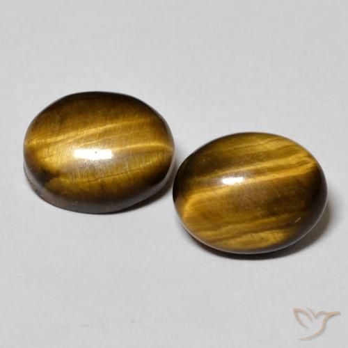 5.96ctw Natural Marrón medio Ojo de Tigre, Ovalada, Opaco