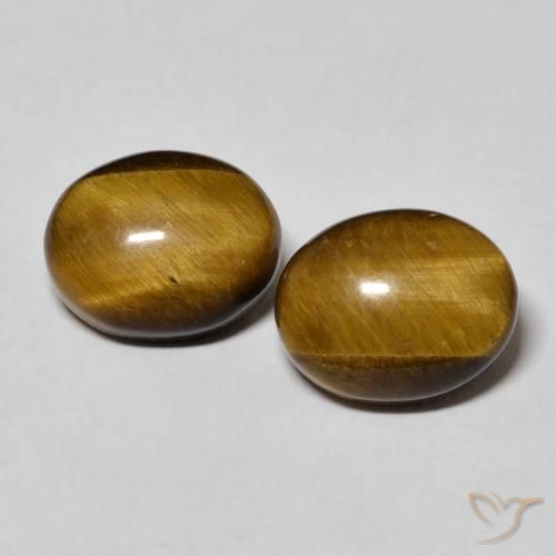 6.17ctw Natural Marrón amarillento Ojo de Tigre, Ovalada, Opaco