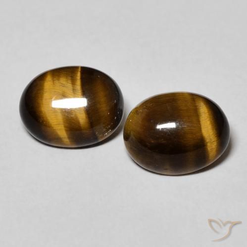 3.43ctw Natural Marrón medio Ojo de Tigre, Ovalada, Opaco