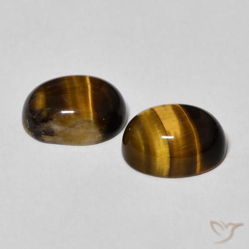 Gemas de Ojo de Tigre Marrón cálido natural de 4.10 ct, Ovalada, Opaco