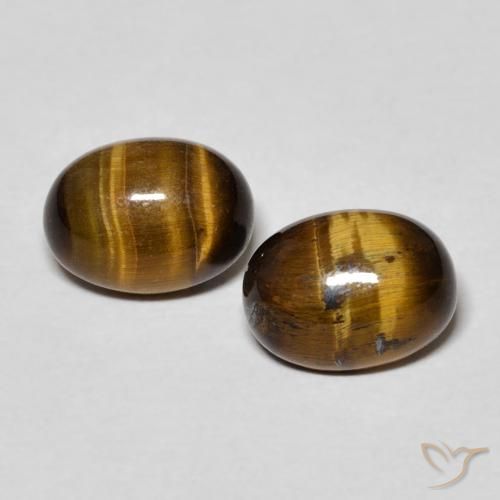 2.94ctw Natural Marrón dorado Ojo de Tigre, Ovalada, Opaco