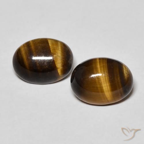 2.30ctw Natural Marrón dorado Ojo de Tigre, Ovalada, Opaco