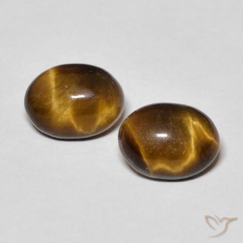 2.90ctw Natural Marrón medio Ojo de Tigre, Ovalada, Opaco