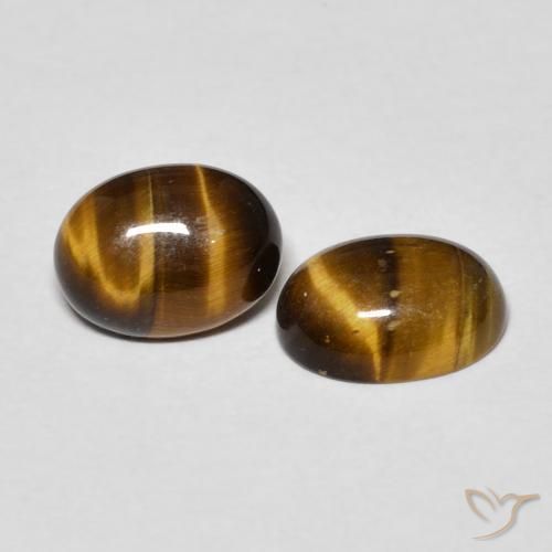 Gemas de Ojo de Tigre Marrón amarillento natural de 2.40 ct, Ovalada, Opaco
