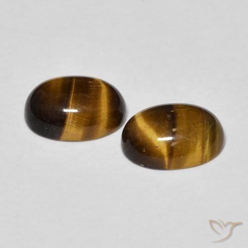 Gemas de Ojo de Tigre Marrón amarillento natural de 2.40 ct, Ovalada, Opaco