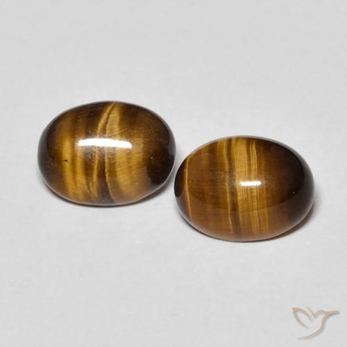 2.80ctw Natural Marrón medio Ojo de Tigre, Ovalada, Opaco